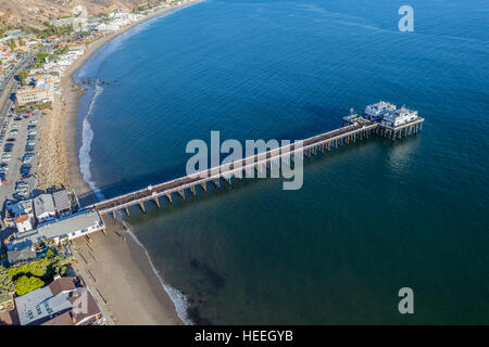 Luftaufnahme des Malibu Pier State Park in Süd-Kalifornien Stockfoto