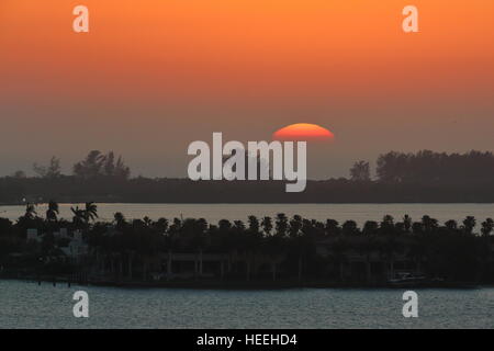 Sonnenuntergang über Sarasota Bay Stockfoto