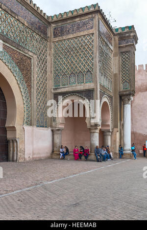 Bab Mansour Gate (1732), Meknès, Marokko Stockfoto