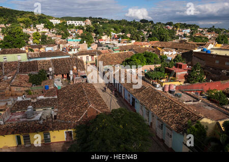 Blick über Trinidad aus dem Turm von St. Francis Assisi Kloster, Kuba Stockfoto