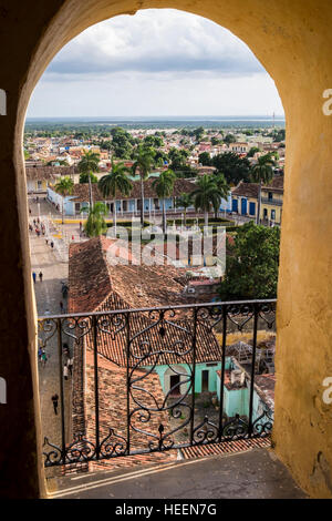 Blick über Trinidad aus dem Turm von St. Francis Assisi Kloster, Kuba Stockfoto