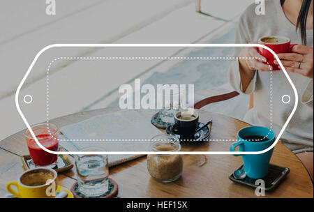 Abzeichen-Label namens Stempel Exemplar Tag Markenkonzept Stockfoto