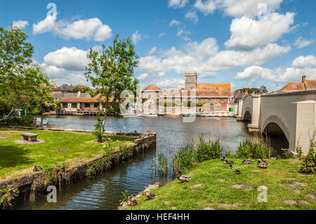 Riverside am River Frome Wareham, Dorset, Südostengland. Stockfoto