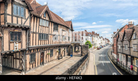 Lord Leycester Hospital in Warwick eine mittelalterliche Stadt der Grafschaft Warwickshire, England. Stockfoto