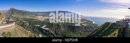 Blick vom Aussichtspunkt Mirador el Time, La Palma, Kanarische Inseln, Spanien Stockfoto