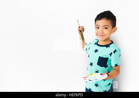 Junge Kunst Kind Kind schöpferische Phantasie Konzept Stockfoto