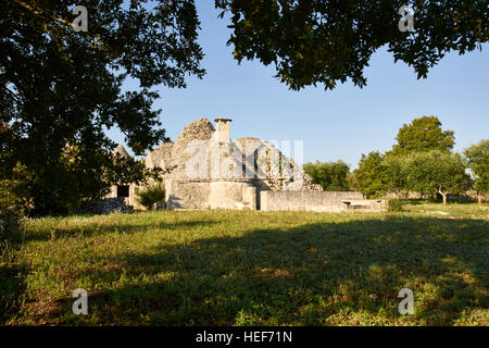 Trulli - Trockenmauern Häuser der Region Apulien in Italien Stockfoto