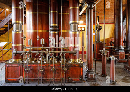 Claymills Victorian Abwasser Pumping Station - Dampf Pumpzylindern & Management Maschinen nach der Restaurierung Stockfoto