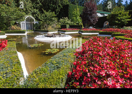 Die Star-Teich Butchart Gardens in der Nähe von Victoria Vancouver Island British Columbia, Kanada Stockfoto