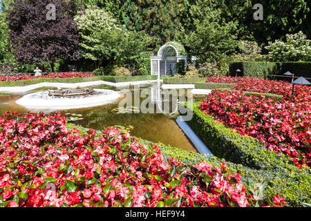 Die Star-Teich Butchart Gardens in der Nähe von Victoria Vancouver Island British Columbia, Kanada Stockfoto