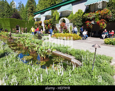 Der italienische Garten Butchart Gardens in der Nähe von Victoria Vancouver Island British Columbia, Kanada Stockfoto