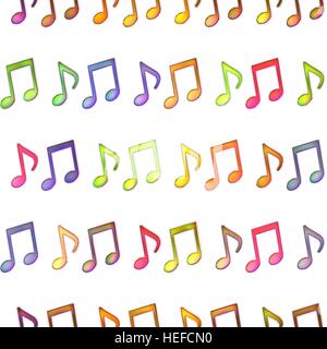 Nahtlose Textur bunte Noten Stockfoto