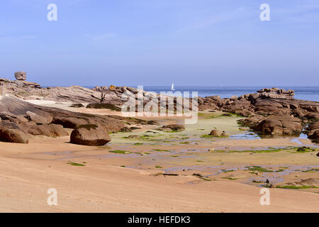 Strand der Halbinsel Costaéres in Frankreich Stockfoto