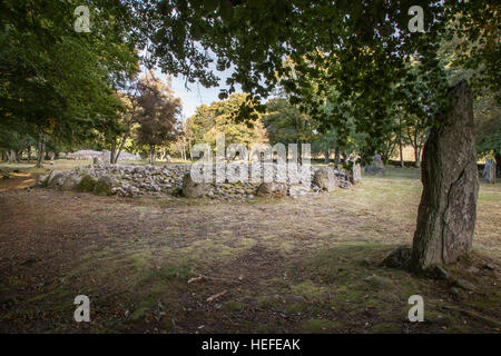 Mittelring Cairn auf Balnuaran von Schloten in Schottland. Stockfoto