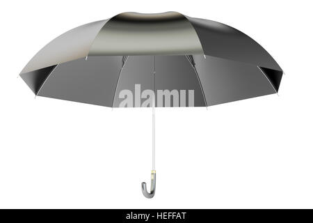 schwarzen Regenschirm, 3D-Rendering isolierten auf weißen Hintergrund Stockfoto