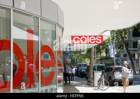 Coles Supermarkt speichern Shop in North Sydney, New South Wales, Australien Stockfoto