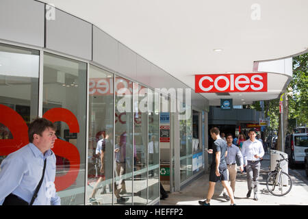 Coles Supermarkt speichern Shop in North Sydney, New South Wales, Australien Stockfoto