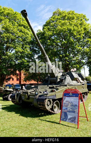 Eine 14. Regiment RA AS90 SP Gewehr in Wiltshire Streitkräfte und Veteranen Wochenende, Trowbridge, Wiltshire, Vereinigtes Königreich, 2015. Stockfoto