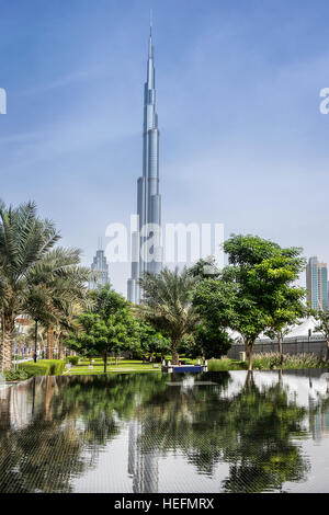 Der Burj Khalifa in Dubai Stockfoto