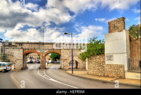 Zerlumpten Personal Tore in Gibraltar Stockfoto