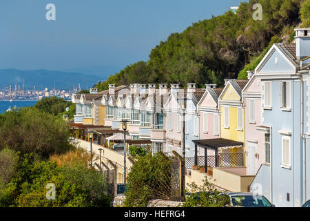 Häuser in der Stadt von Gibraltar Stockfoto