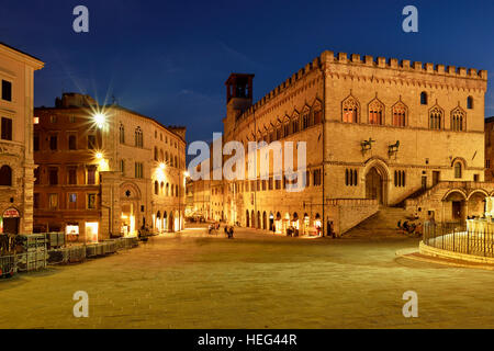 Der vorherigen Palast, Palazzo dei Priori, Piazza IV Novembre, Todi, Provinz Perugia, Umbrien, Italien Stockfoto