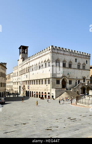 Der vorherigen Palast, Palazzo dei Priori, Piazza IV Novembre, Todi, Provinz Perugia, Umbrien, Italien Stockfoto