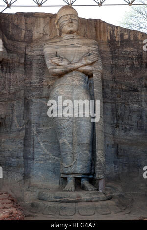 Stehenden Buddha, Gal Vihara, heilige Stadt, Polonnaruwa, North Central Province, Sri Lanka Stockfoto