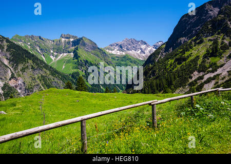 Schneck, 2268m Und GroÃŸer Wilder, 2379m, Hochvogelgruppe Und Rosszahngruppe, AllgÃ¤uer Alpen, AllgÃ¤u, Bayern, Deutschland, Europa Stockfoto