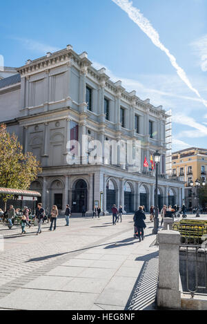 Madrid, Spanien - 13. November 2016: Königliche Theater von Madrid. Teatro Real ist eine große Oper, es ist eines der großen Theater Europas und seiner se Stockfoto