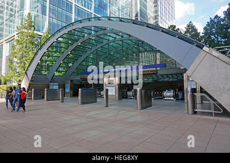 U-Bahn Station Canary Wharf, London, England Stockfoto