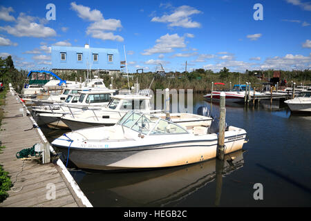 Hafen von Sayville, Long Island, New York, USA Stockfoto