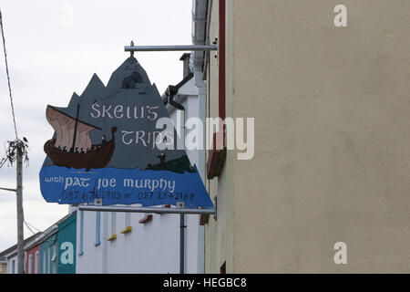 Skellig Reisen beworbenen im Dorf Portmagee, County Kerry. Stockfoto