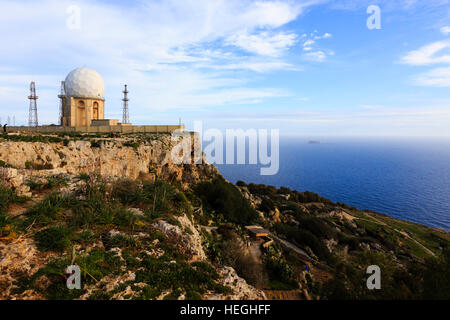 Radarstation auf Dingli Cliffs, Malta Stockfoto