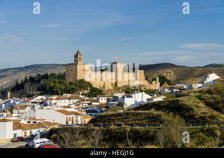 Die Alcazaba, maurische Festung, Burg, Antequera, Provinz Málaga, Andalusien, Spanien. Stockfoto