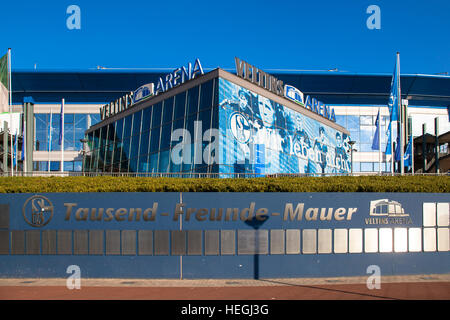 Deutschland, Gelsenkirchen, die tausend-Freunde-Mauer am Fußballstadion Veltins-Arena Stockfoto