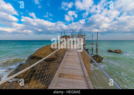 Trabocchi Küste in den Abruzzen (Italien) Stockfoto