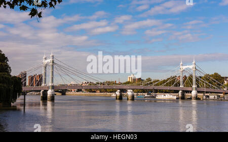 Albert Bridge über die Themse, London, UK Stockfoto