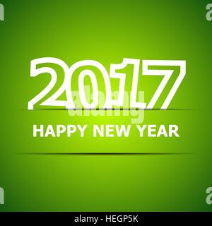 2017 Happy New Year auf grünem Hintergrund, Lager Vektor Stock Vektor
