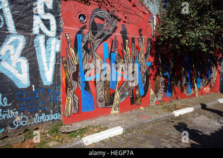Graffiti-Gasse in Sao Paulo, Brasilien Stockfoto