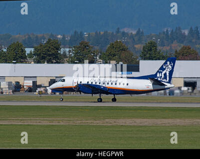 Pacific Coastal Airlines Flug C-FPCU Vorbereitung nehmen Sie aus an der südlichen Vancouver Flughafen BC Kanada.  SCO 11.290. Stockfoto