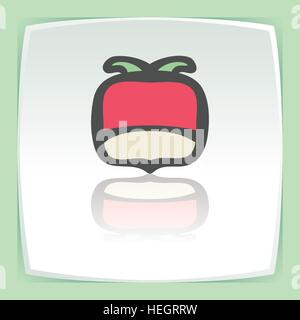 Vektor Übersicht Rettich pflanzliche Nahrungsmittel-Symbol auf weißen flachen quadratischen Platte. Elemente für mobile Konzepte und Web-apps. Modernen Infografik Logo und Piktogramm Stock Vektor