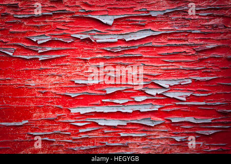 Die rot lackierten Scheune in Northumberland, abstrakten Detail abblätternde Farbe Stockfoto
