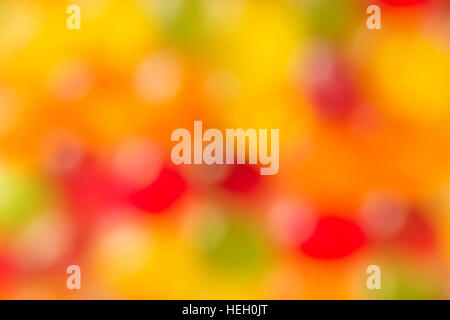 Gelb-Orange und rot bunt abstrakt Bokeh Hintergrund unscharf gestellt Stockfoto