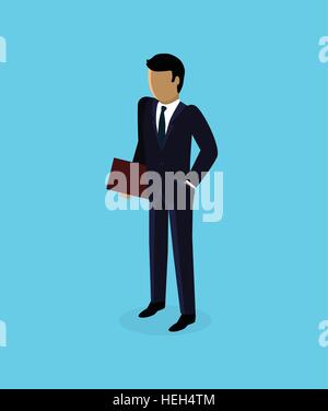 Isometrischen 3d Geschäftsmann Icon-Design. Business Man isoliert, isometrische Geschäftsmann, unkenntlich Erfolg Mann, Isometrie menschlichen, Stock Vektor