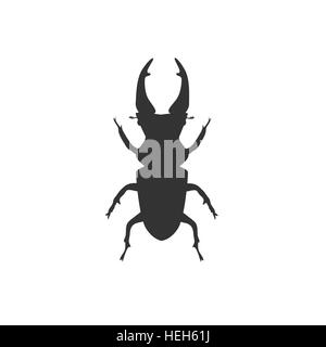 Große Käfer Hirsch mit Hörnern. Symbol der großen Käfer Hirsche mit Hörnern. Hirschkäfer. Vektor-illustration Stock Vektor