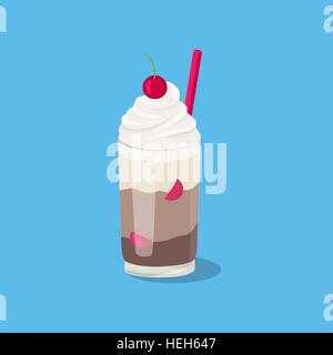 Kalt Alkohol Cocktail. Kalt Alkohol Cocktails und andere Getränke isoliert. Cocktail trinken Fruchtsaft im flachen Design-Stil. Retro Stock Vektor