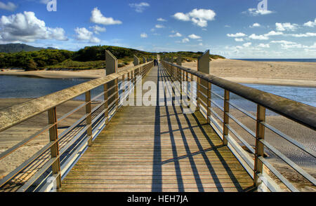 Bauer-Brücke in Vila Praia de Ancora, Portugal Stockfoto