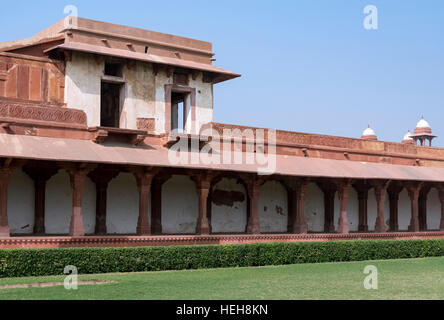 Diwan-i-Aam Hof, Fatehpur Sikri, Indien Stockfoto