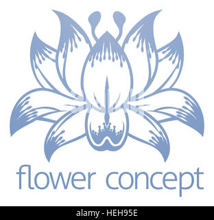Eine abstrakte Lotus Blume floralen Design Konzept Ikone Stockfoto